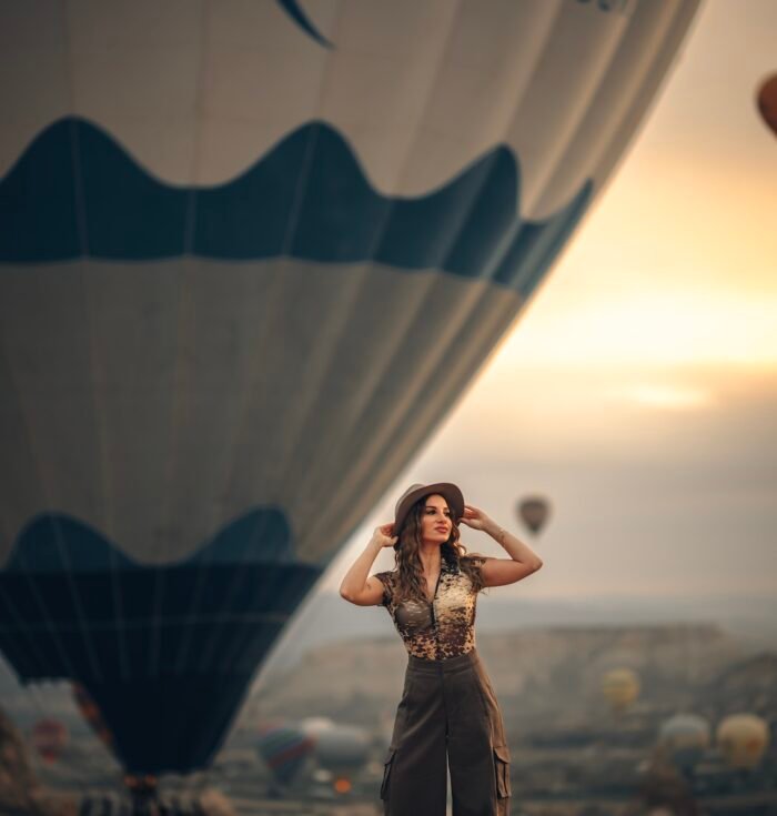 cappadocia sunrise photoshoot with hot air balloons